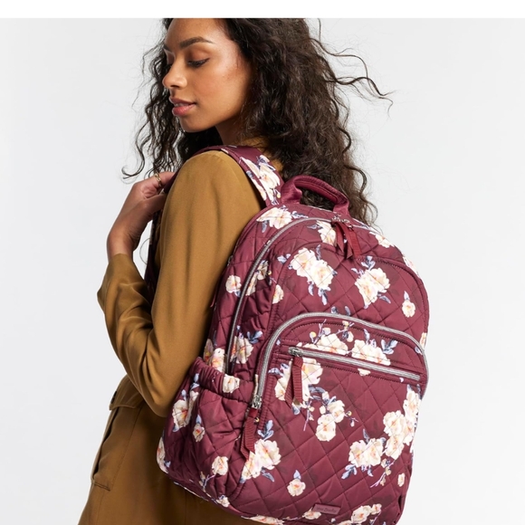 Floral Quilted Backpack - Picture 1 of 3